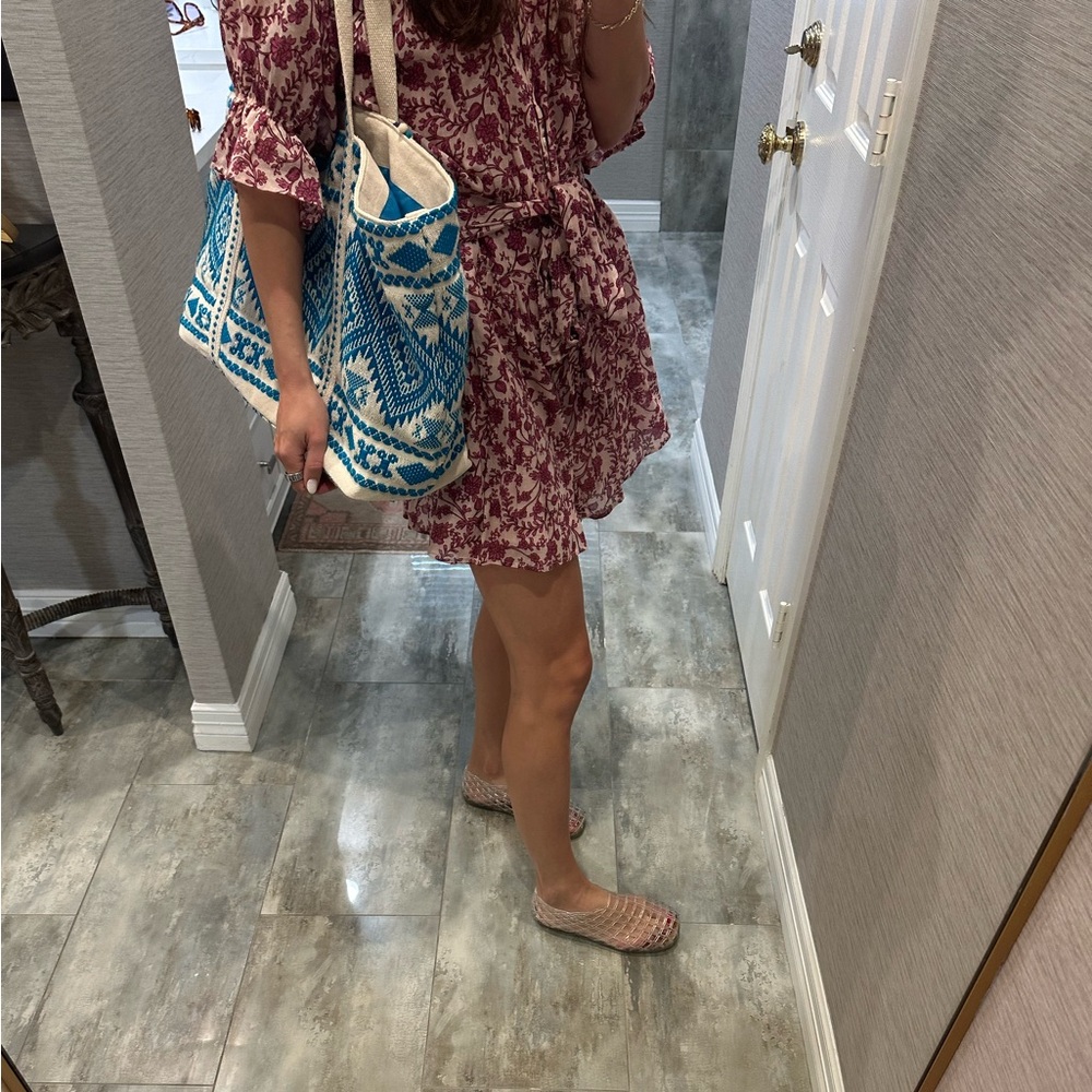 Sundry Burgundy Floral Mini Dress - Picture 7 of 8